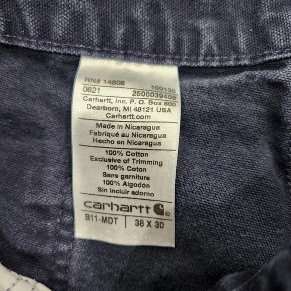 Carhartt men's b11-mdt size 38x30 - Picture 3 of 8
